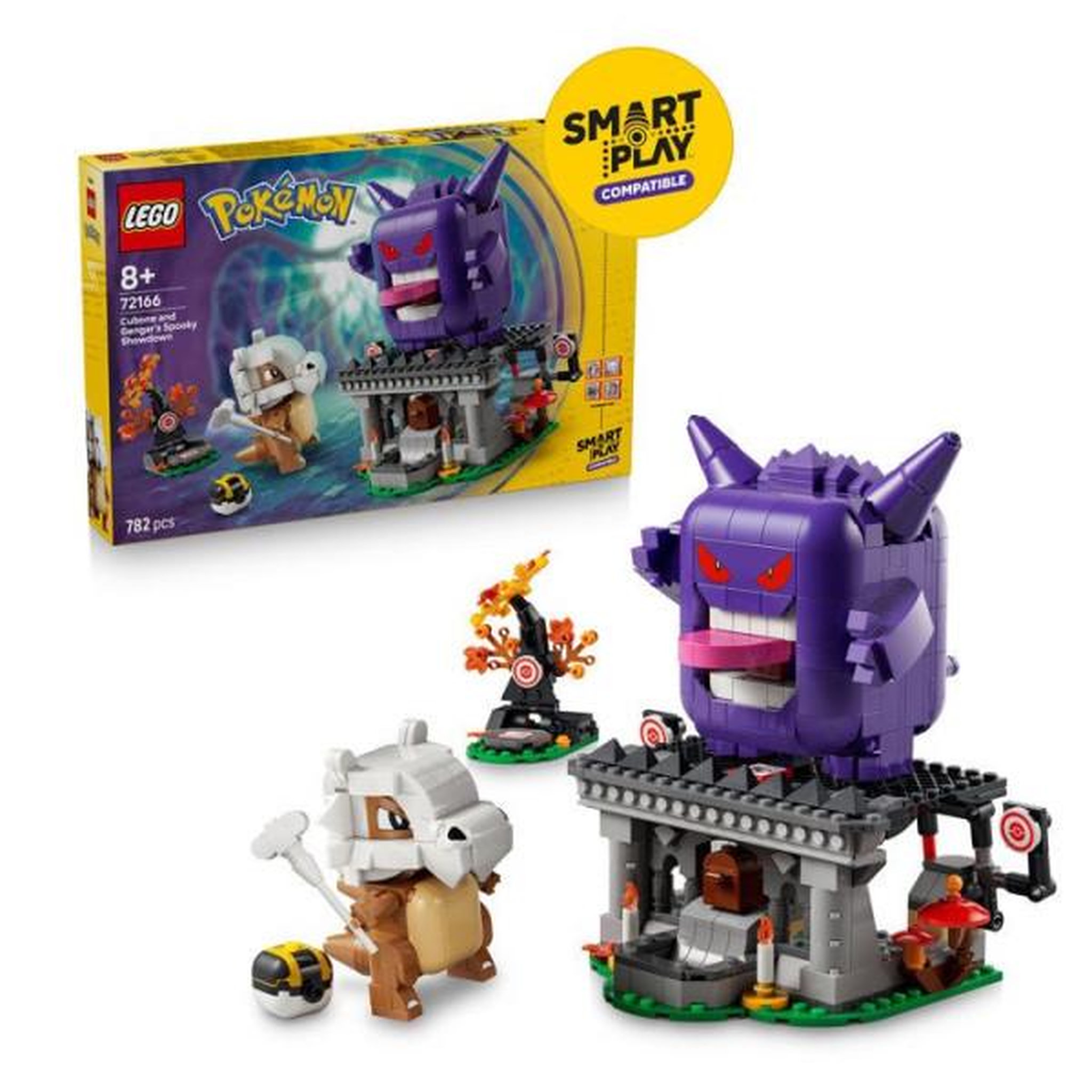 LEGO LEGO Pokémon 72166 - Set de construction compatible SMART Play™ - Ectoplasma et Osselait, Effrayant Affrontement - Des 7 ans