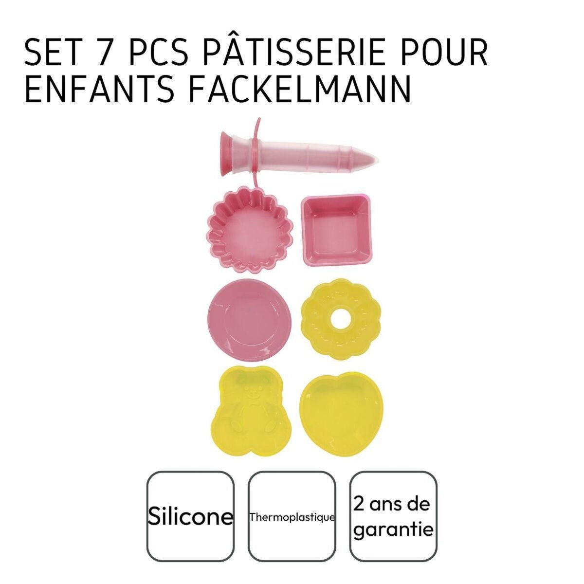 Fackelmann Set de 7 ustensiles de pâtisserie avec stylo de décoration et mini moules Fackelmann Mini Monsters