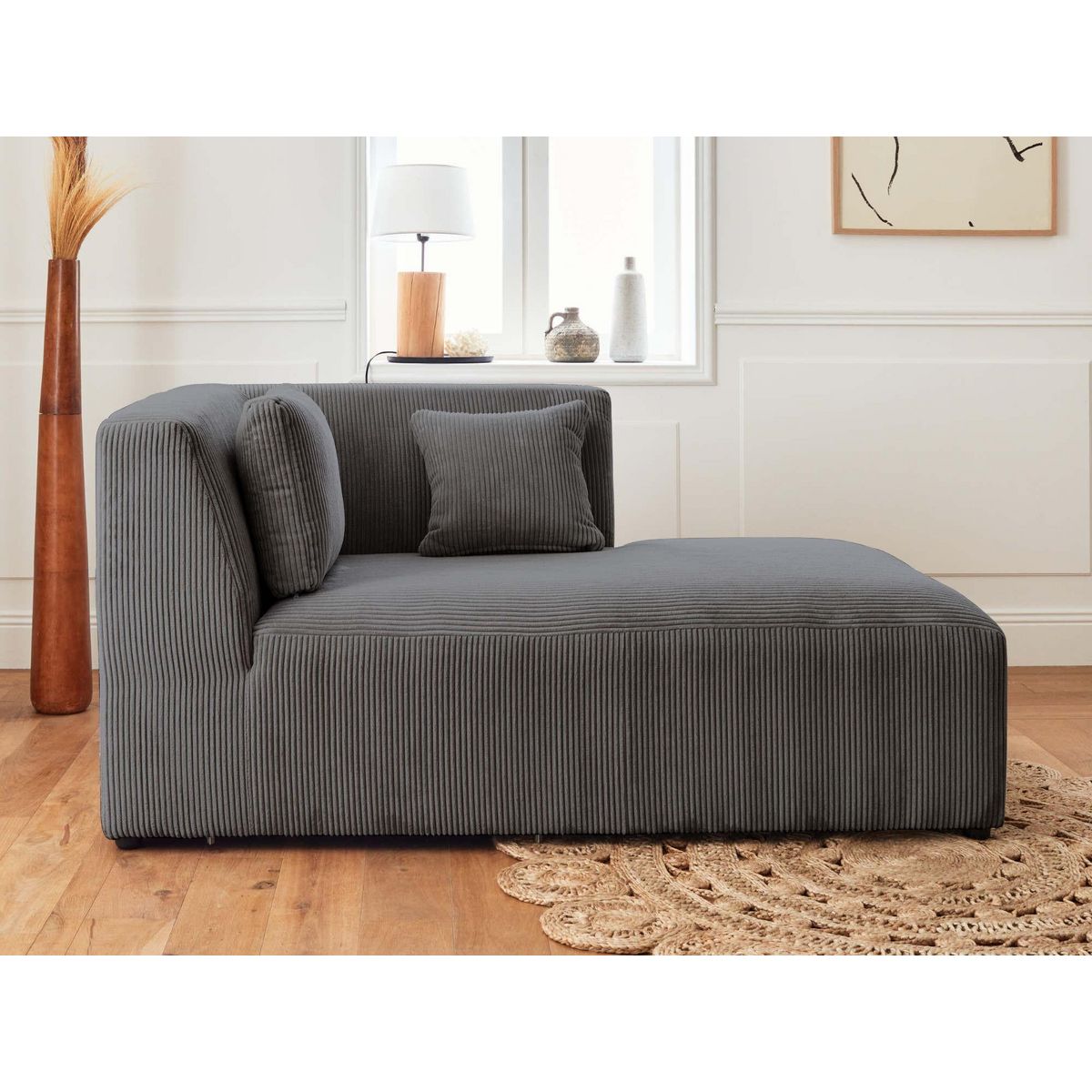 LISA DESIGN Victoire - canapé modulable d'angle droit - 5 places - en velours côtelé