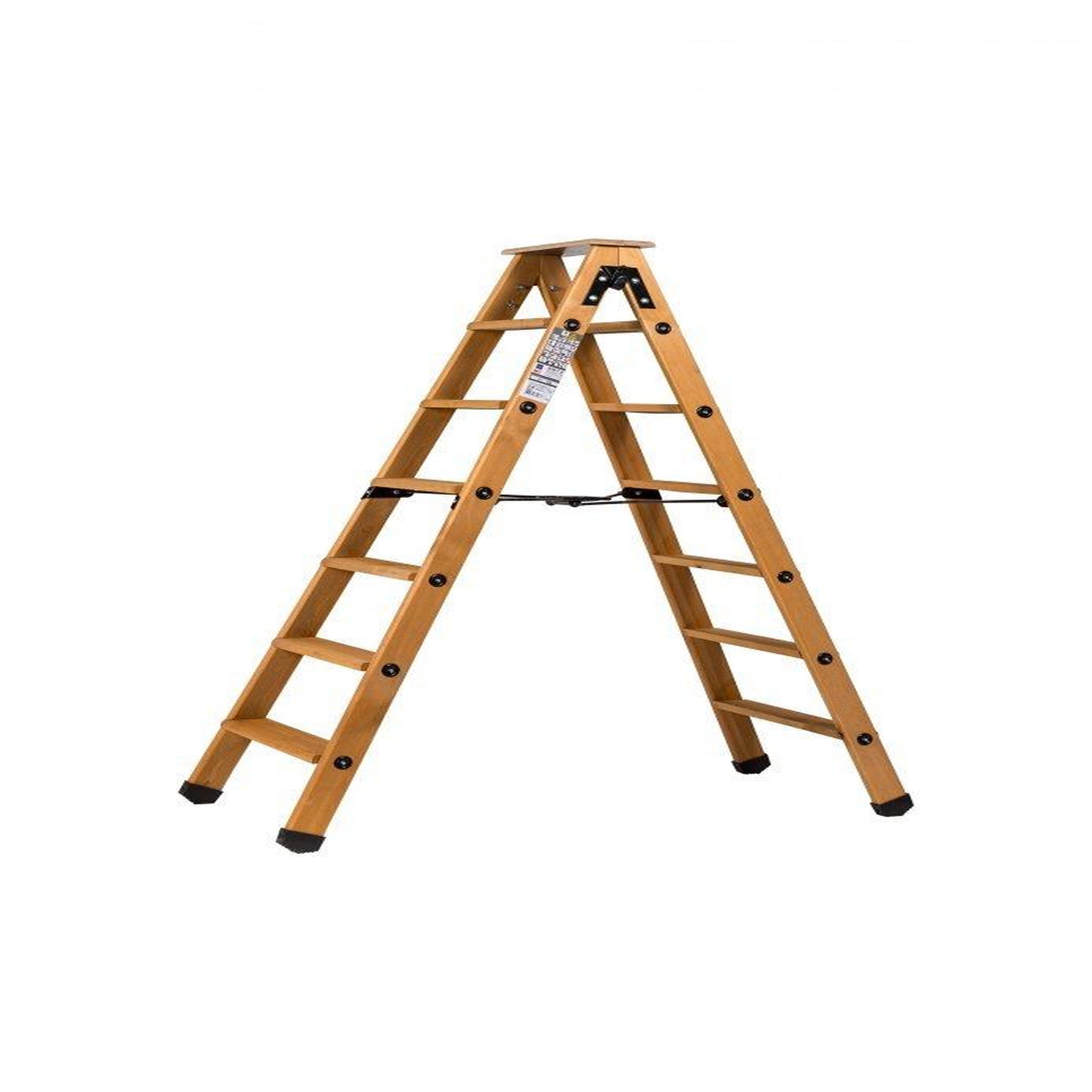 Centaure Escabeau double accès bois 2x6 marches + tablette - hauteur de travail 2,90m