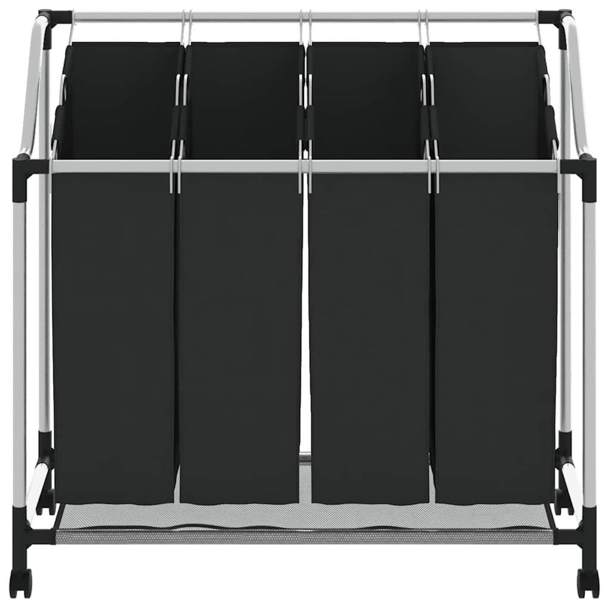 VIDAXL Trieuse a linge avec 4 sacs gris