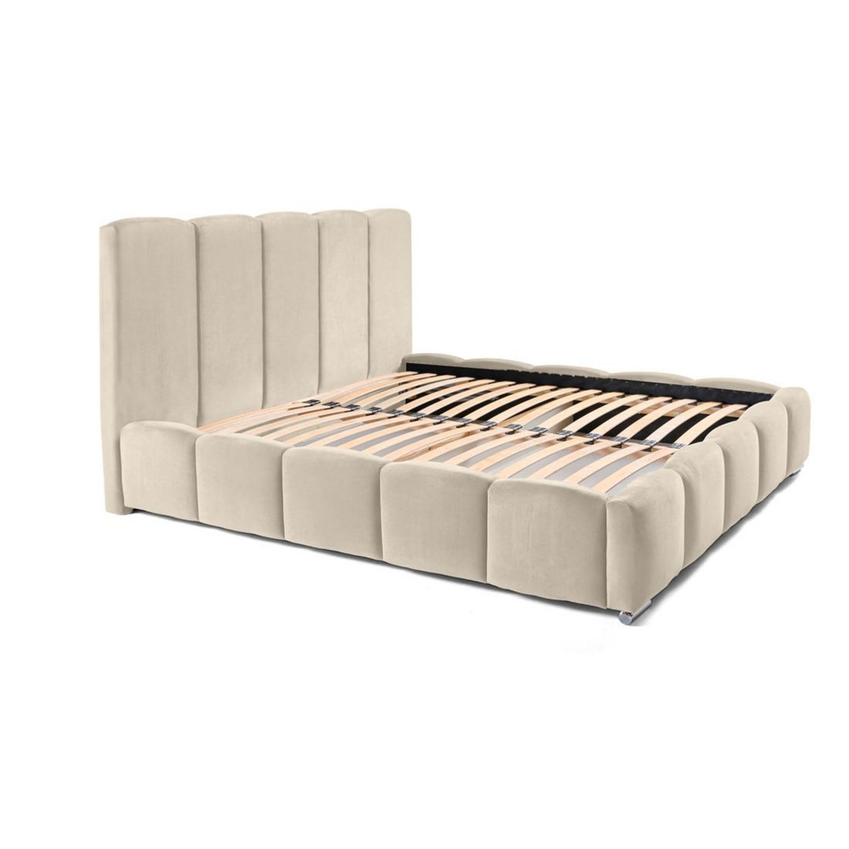 BEST MOBILIER Torreon - lit coffre - 160x200 - sommier inclus - en velours