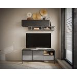 BEST MOBILIER Jules - meuble tv - 2 portes et 1 tiroir - 156 cm. Coloris disponibles : Gris