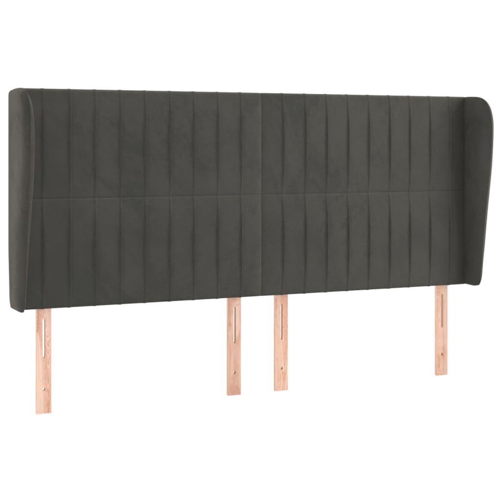 Voir la diapositive 2 : VIDAXL Tete de lit avec oreilles Gris fonce 203x23x118/128 cm Velours