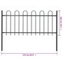 Voir la diapositive 6 : VIDAXL Cloture de jardin avec dessus en cerceau Acier 1,7 m Noir
