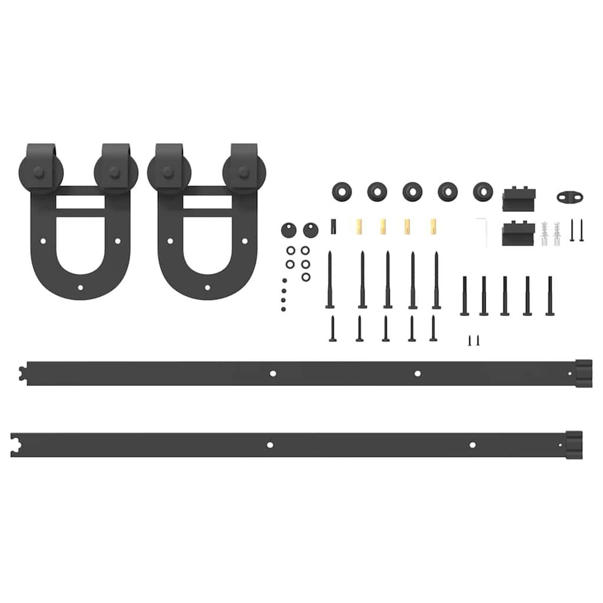 Voir la diapositive 5 : VIDAXL Kit de quincaillerie de porte coulissante 183 cm Acier Noir