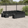 Voir la diapositive 1 : VIDAXL Salon de jardin 11 pcs avec coussins noir resine tressee