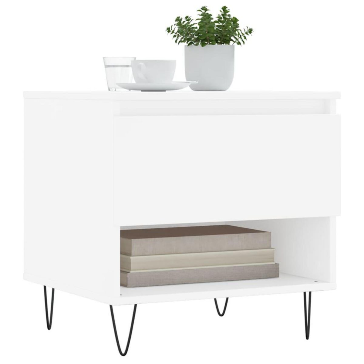 VIDAXL Table basse blanc 50x46x50 cm bois d'ingenierie