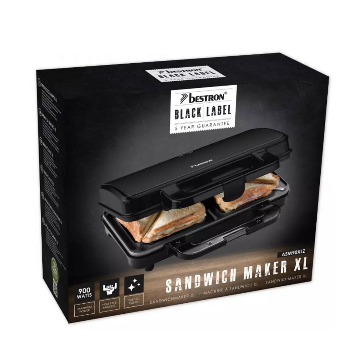 Bestron Appareil à croque monsieur 900w noir - ASM90XLZ