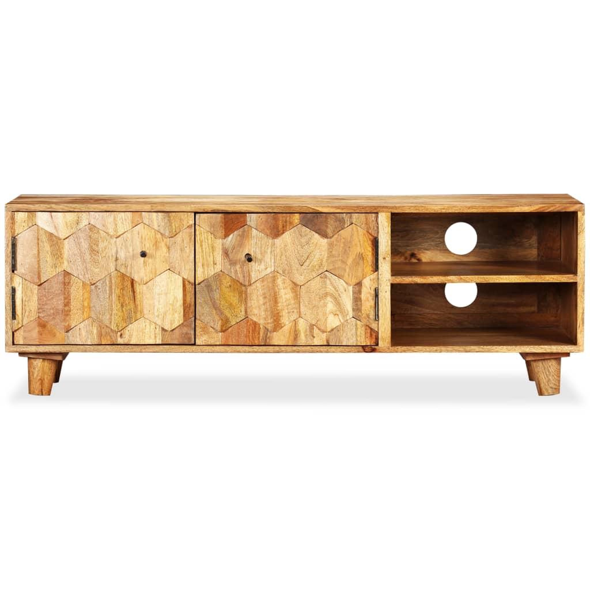Voir la diapositive 3 : VIDAXL Meuble TV Bois massif de manguier 118 x 35 x 40 cm