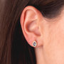 Voir la diapositive 2 : L'ATELIER D'AZUR Boucles d'Oreilles Or 18 Carats 750/000 Jaune - Pierre Bleue et Zirconium