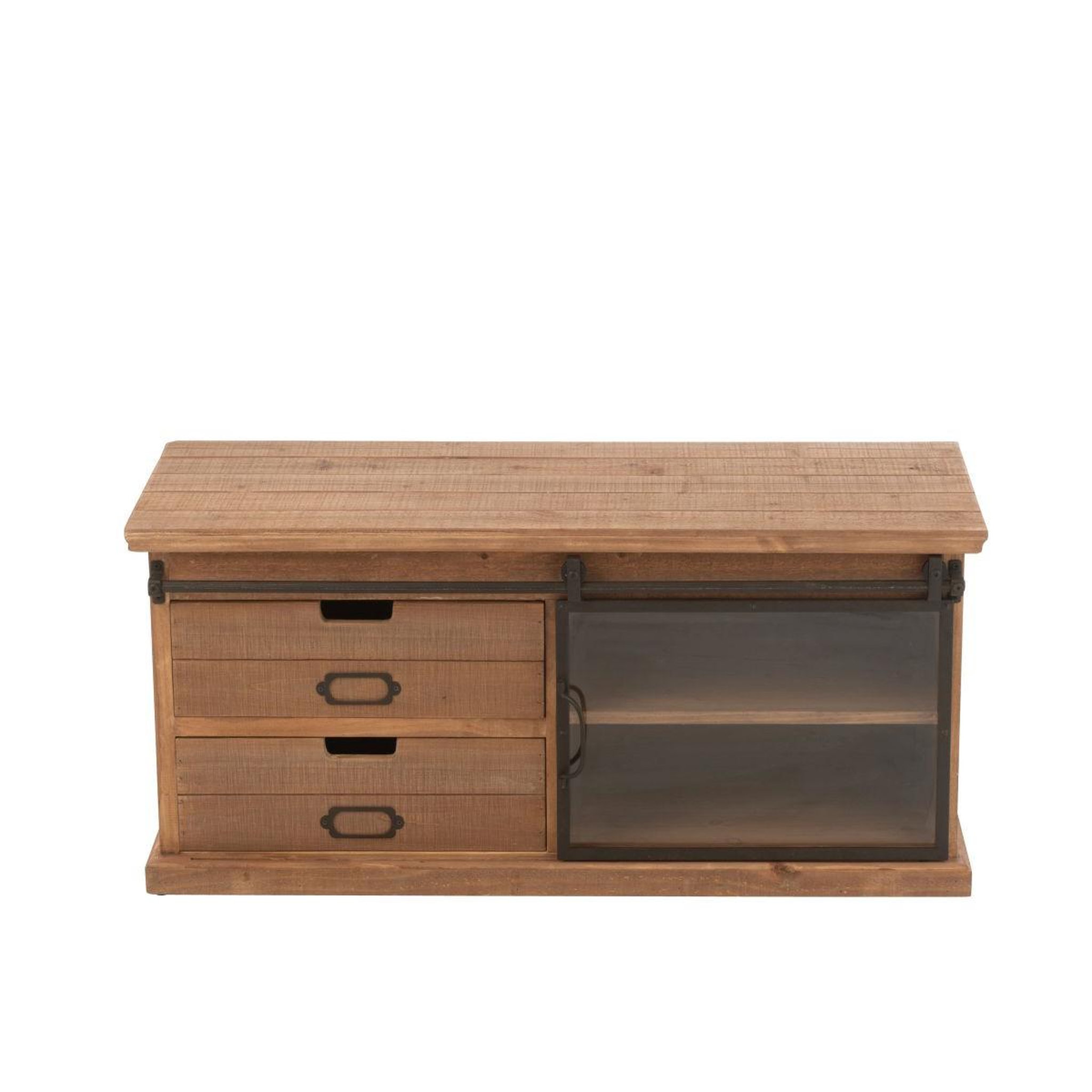 Voir la diapositive 2 : J-LINE Meuble tv en bois  sia  100cm naturel