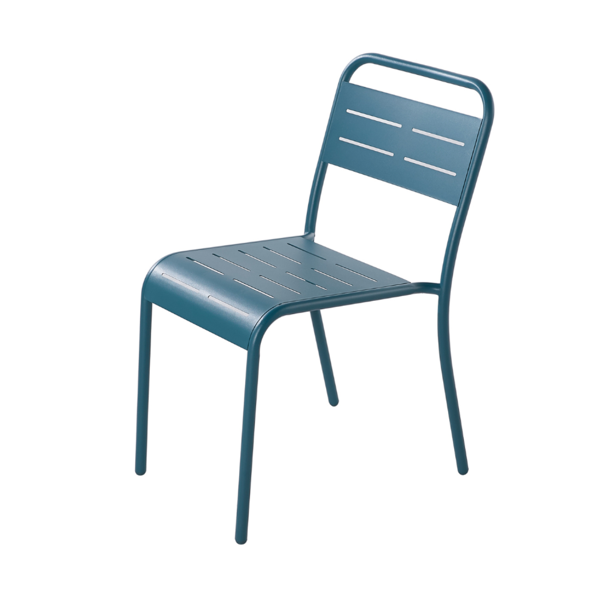 CONCEPT USINE Lot de 4 chaises en acier bleu bergame