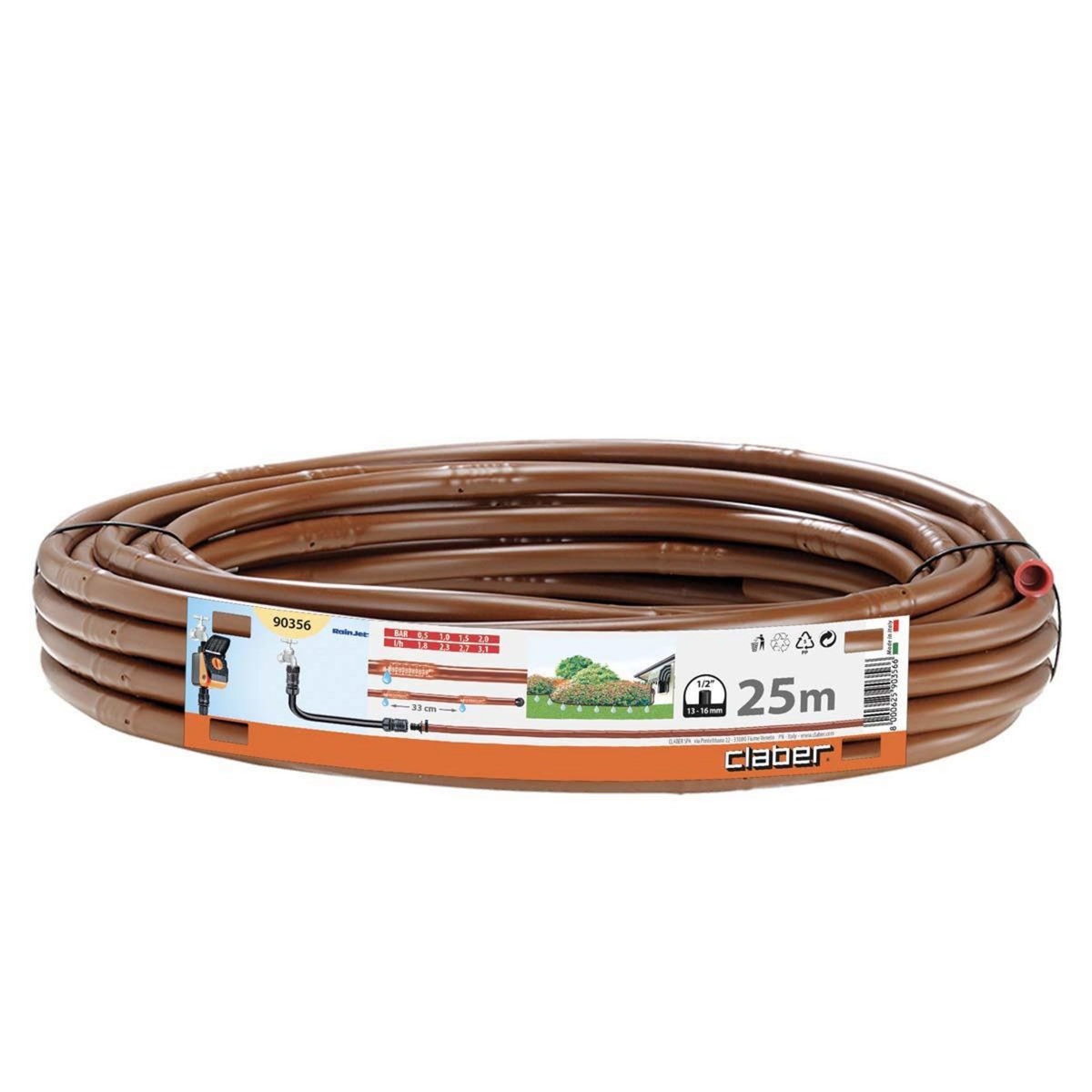 Claber Tuyau d'arrosage goutte à goutte - 16 mm - espacement de 33 cm - marron - 90356