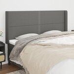 VIDAXL Tete de lit avec oreilles Gris fonce 183x16x118/128 cm Tissu