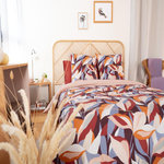 Home collection Parure housse de couette 100% microfibre 72gsm exuberance. Coloris disponibles : Blanc