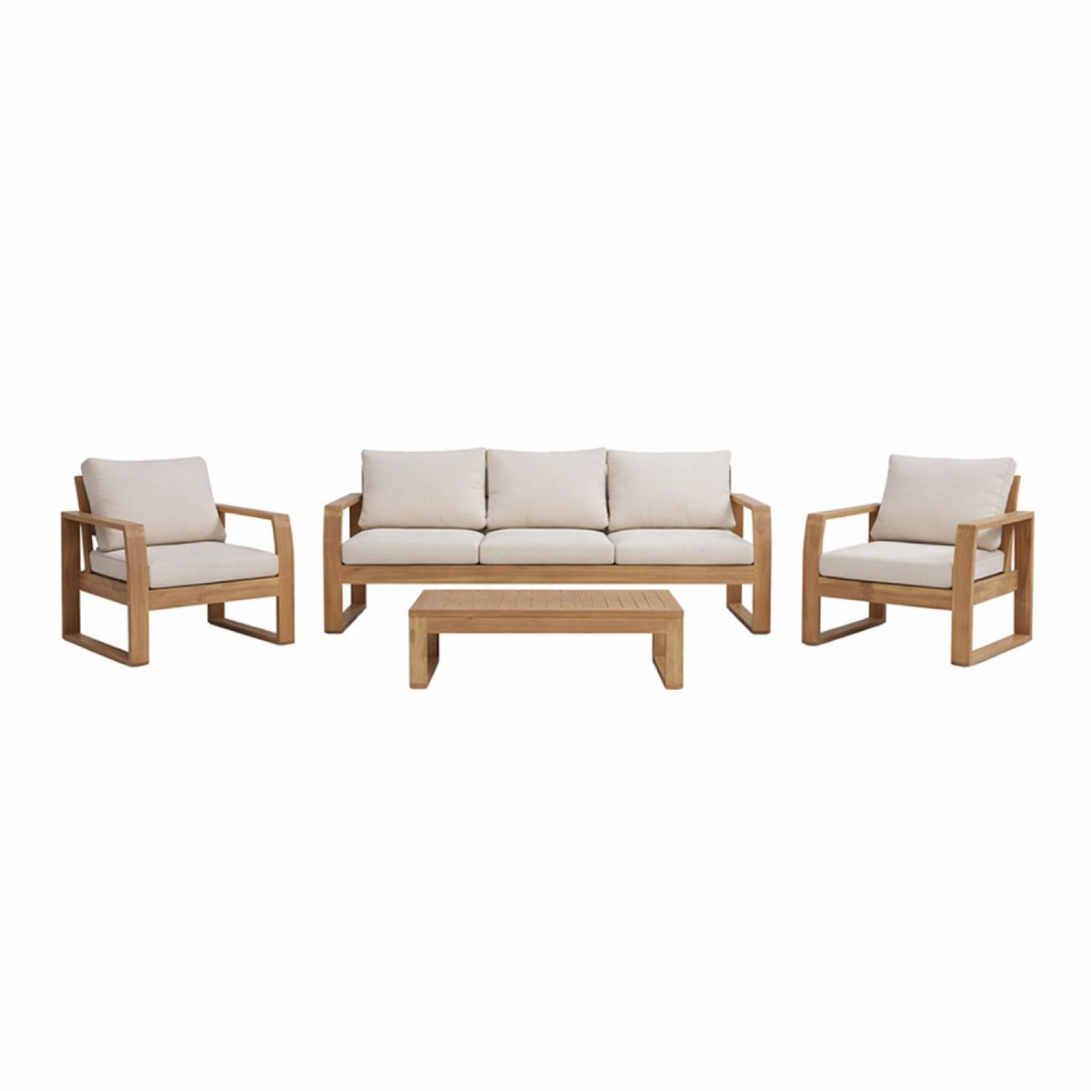 CONCEPT USINE Salon de jardin 5 places en bois d'acacia SURIN