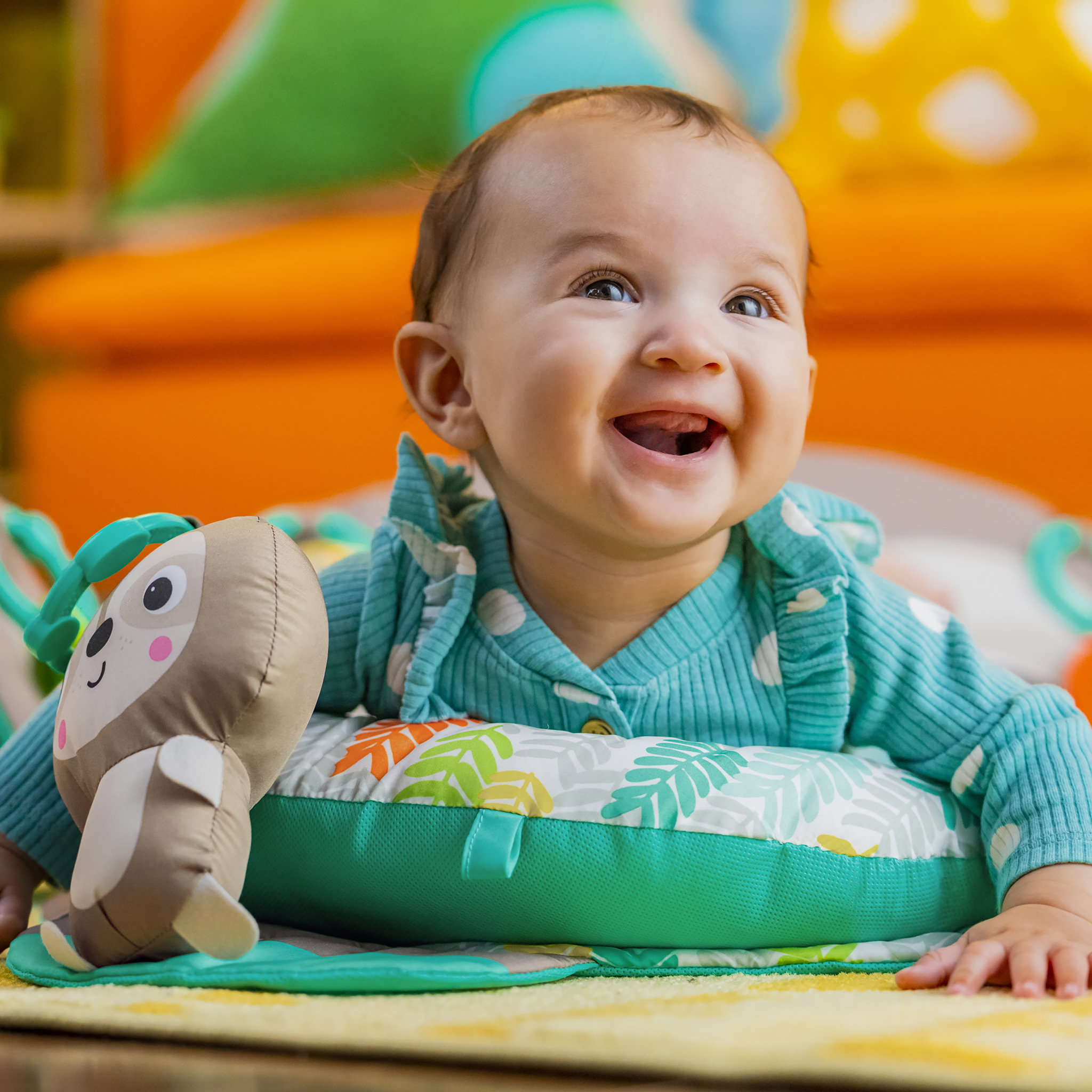 Voir la diapositive 6 : Bright Starts Tapis d'activités Paresseux bébé 