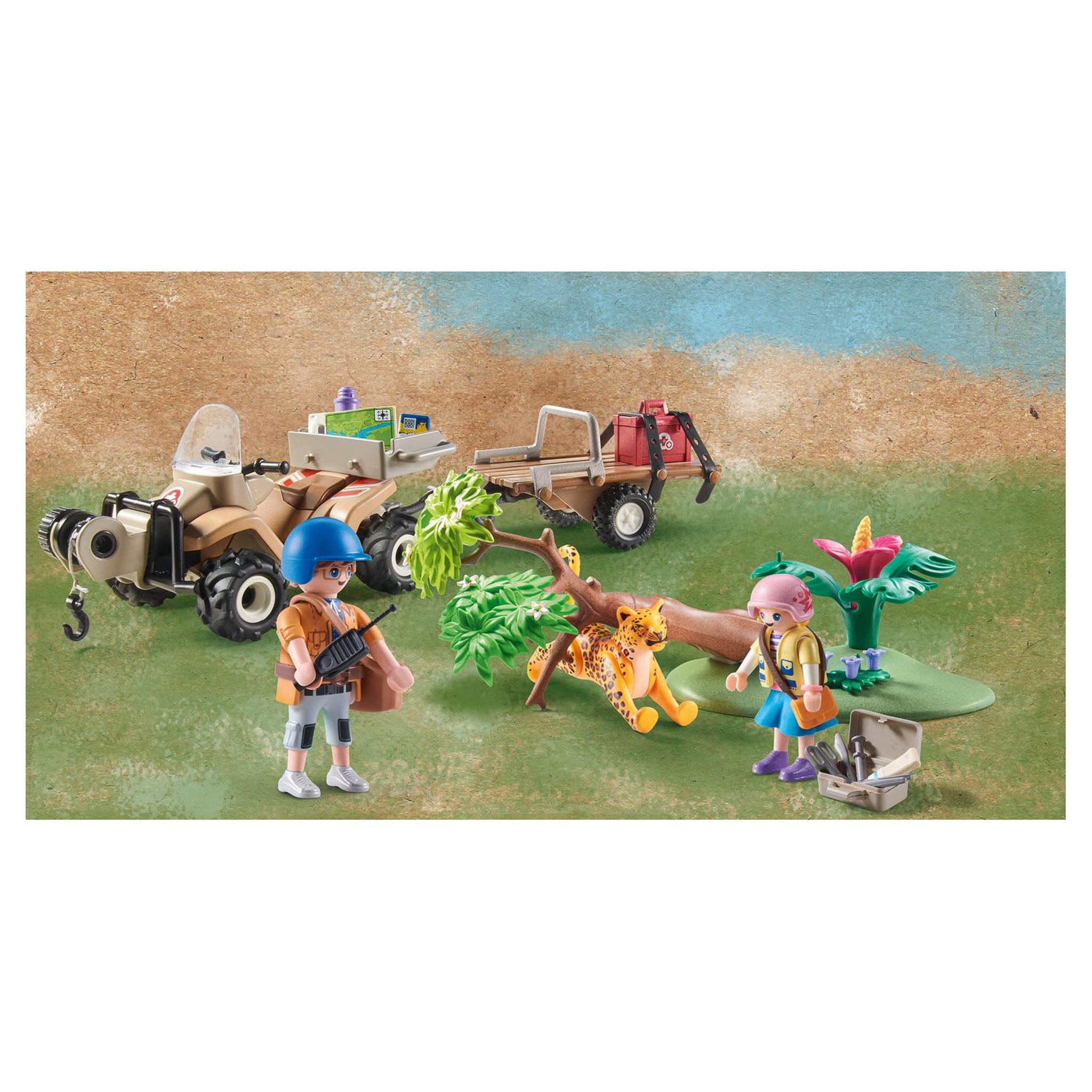 Voir la diapositive 4 : PLAYMOBIL 71011 - Quad de secours pour animaux Wiltopia