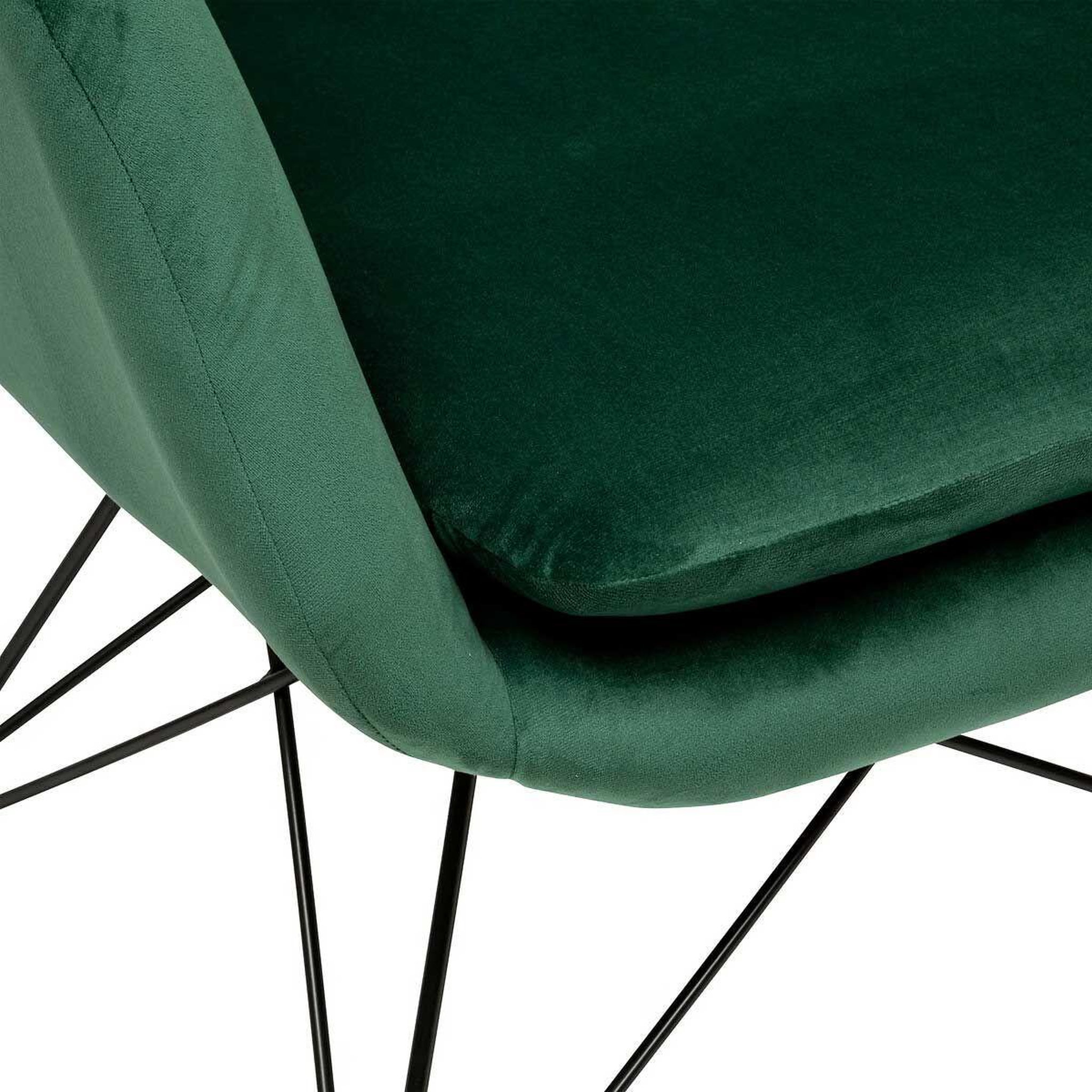 Voir la diapositive 2 : ATMOSPHERA Fauteuil à Bascule Velours  Olmeto  83cm Vert Jade
