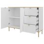 Voir la diapositive 3 : BEST MOBILIER Hope - buffet bas 135 cm - 3 tiroirs et 2 portes