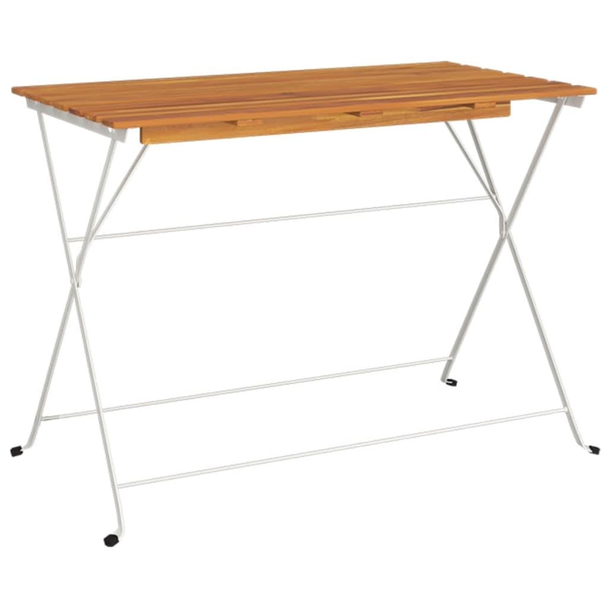Voir la diapositive 2 : VIDAXL Table de bistro pliante 100x54x71cm Bois acacia solide et acier