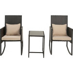 Habitat et Jardin Salon de jardin a bascule en résine tressée  Garden  - Noir