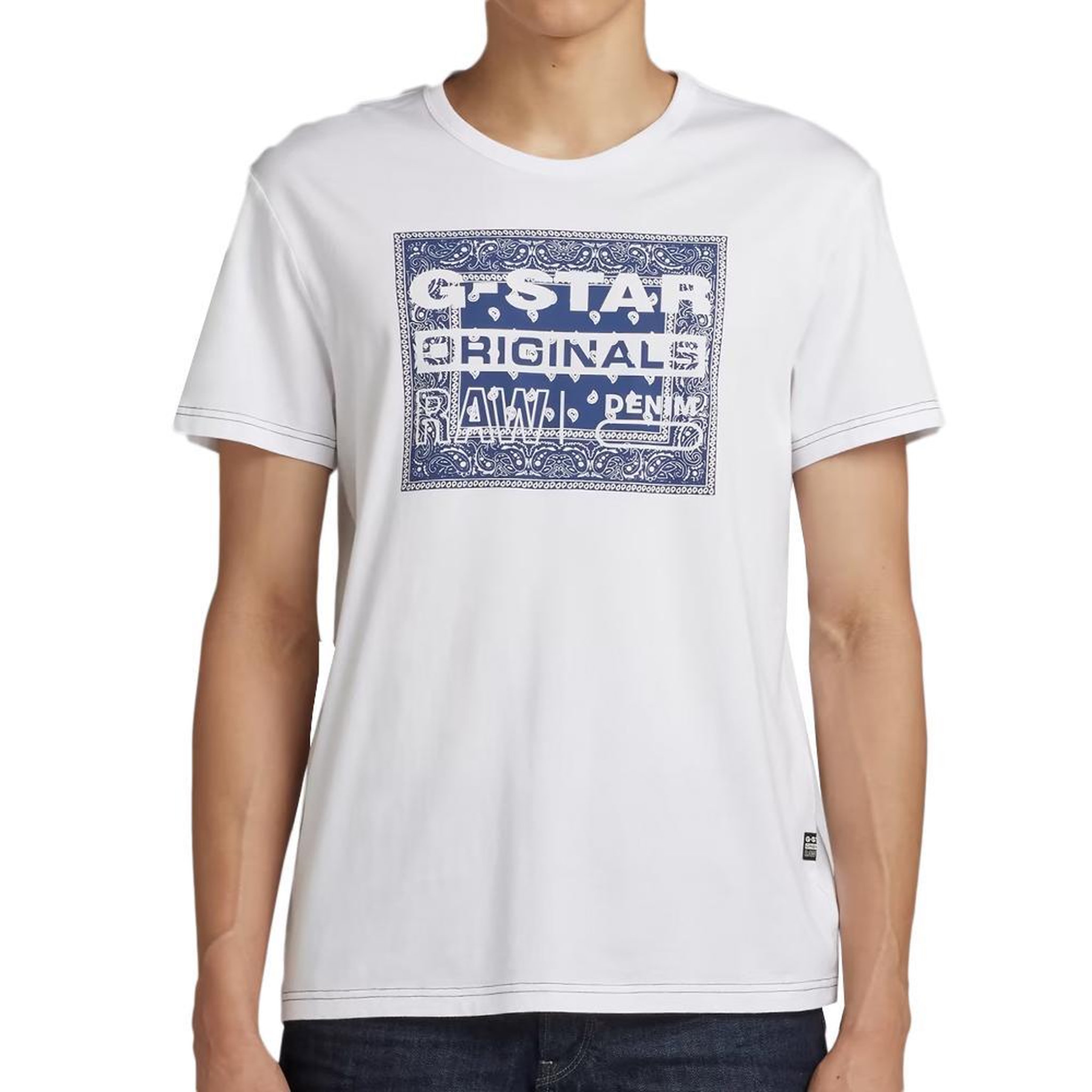 Voir la diapositive 1 : G-Star Raw T-shirt Blanc Homme G-Star Raw Bandana D23158
