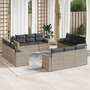Voir la diapositive 1 : VIDAXL Salon de jardin avec coussins 12 pcs gris clair resine tressee