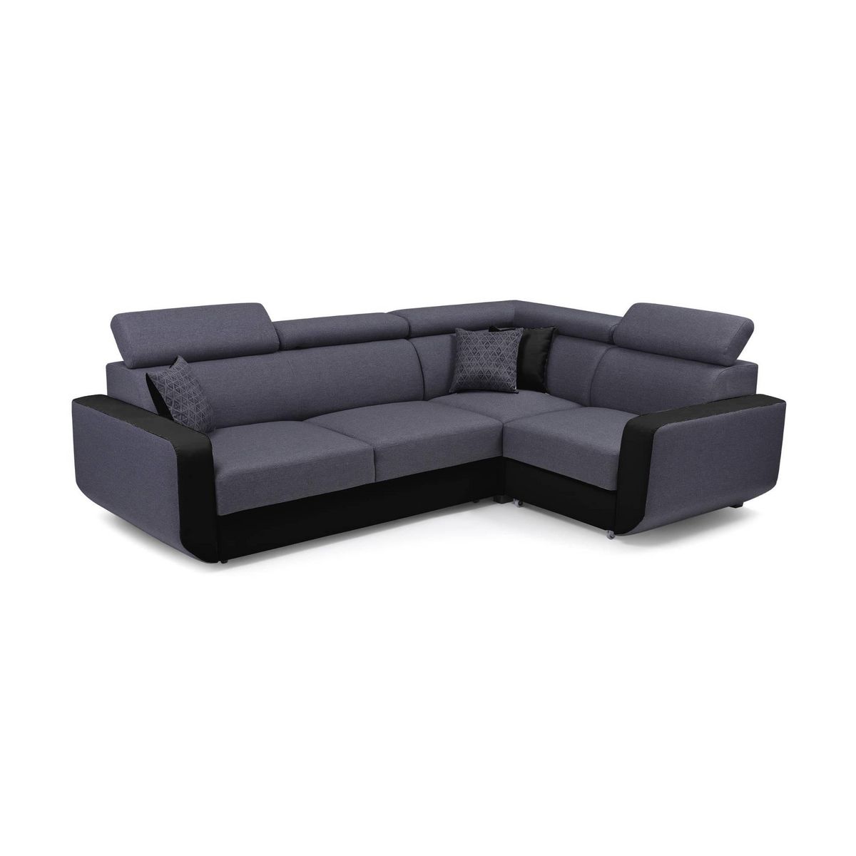 LISA DESIGN Dustin - canapé d'angle l réversible - 5 places - convertible avec coffre - têtieres réglables