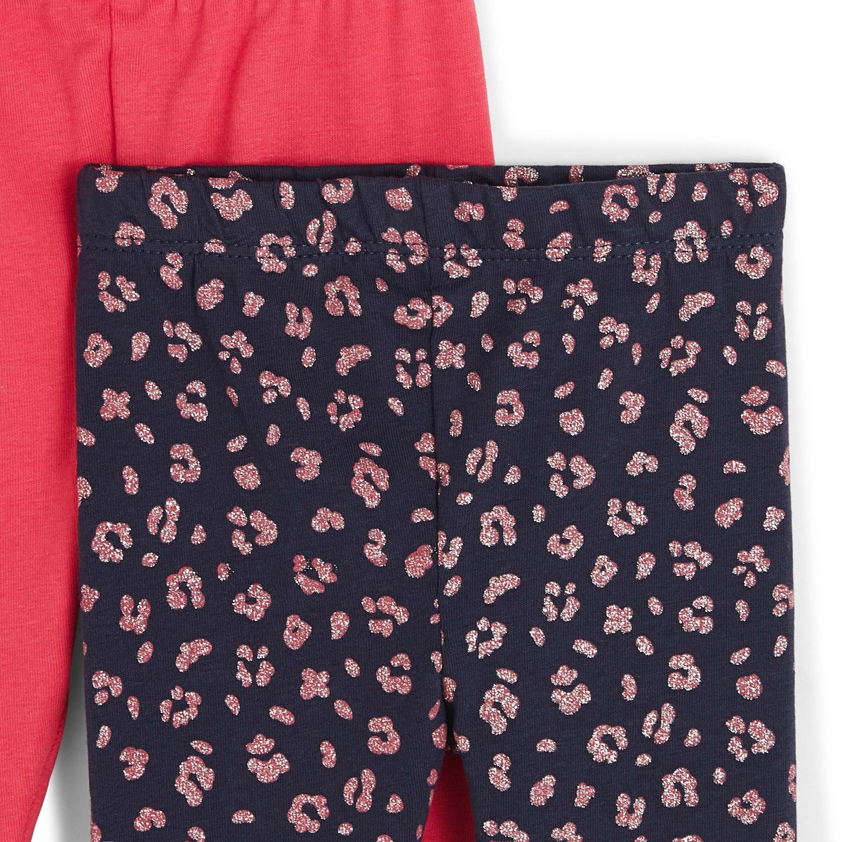INEXTENSO Lot de 2 leggings léopard bébé fille