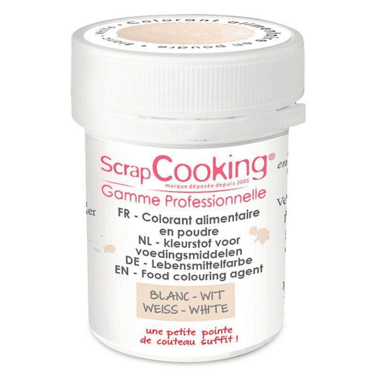 SCRAPCOOKING Colorant alimentaire en poudre 5 g - blanc pas cher 