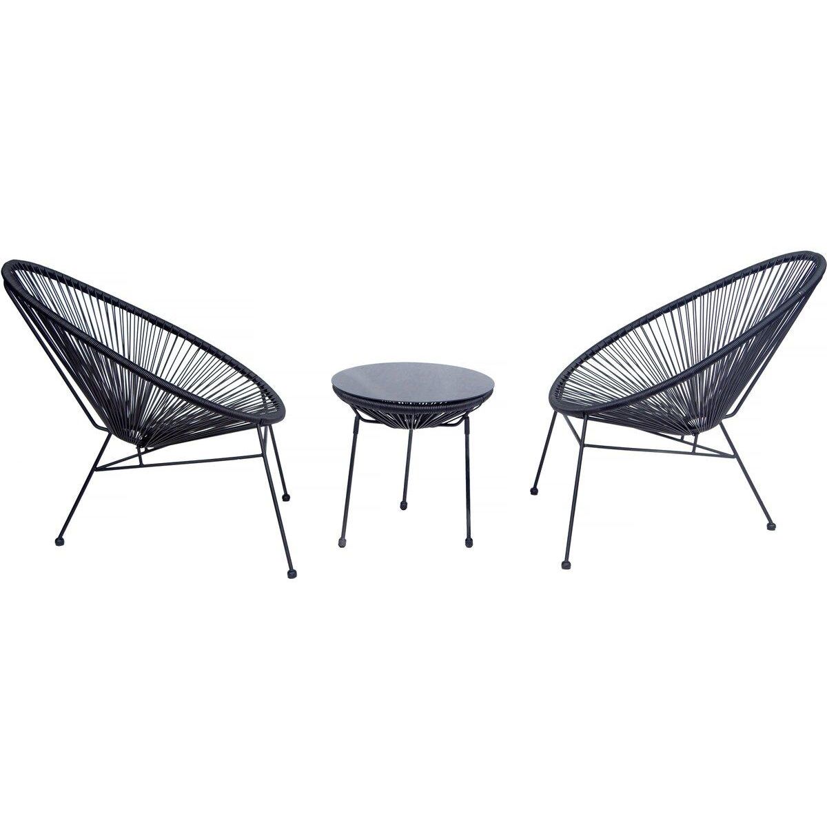 Habitat et Jardin Salon de jardin acapulco en métal  Odea  - 2 places - Noir