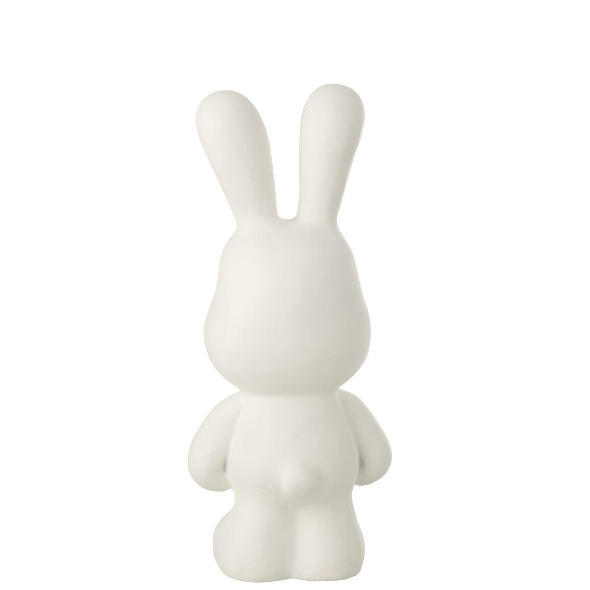 Voir la diapositive 2 : J-LINE Statuette lapin en résine  eddy  49cm blanc