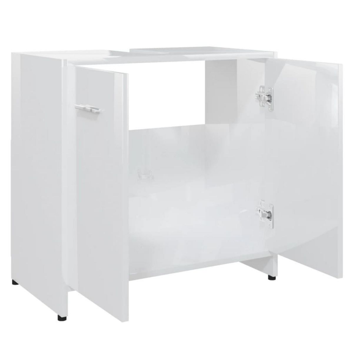 VIDAXL Armoire de salle de bain Blanc brillant Bois d'ingenierie