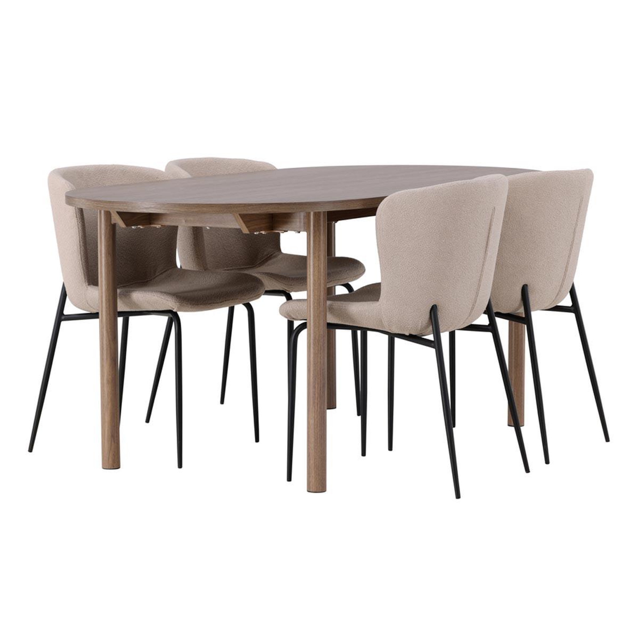 Paris Prix Ensemble table à manger & 4 chaises  andy & modesto  180cm naturel & beige