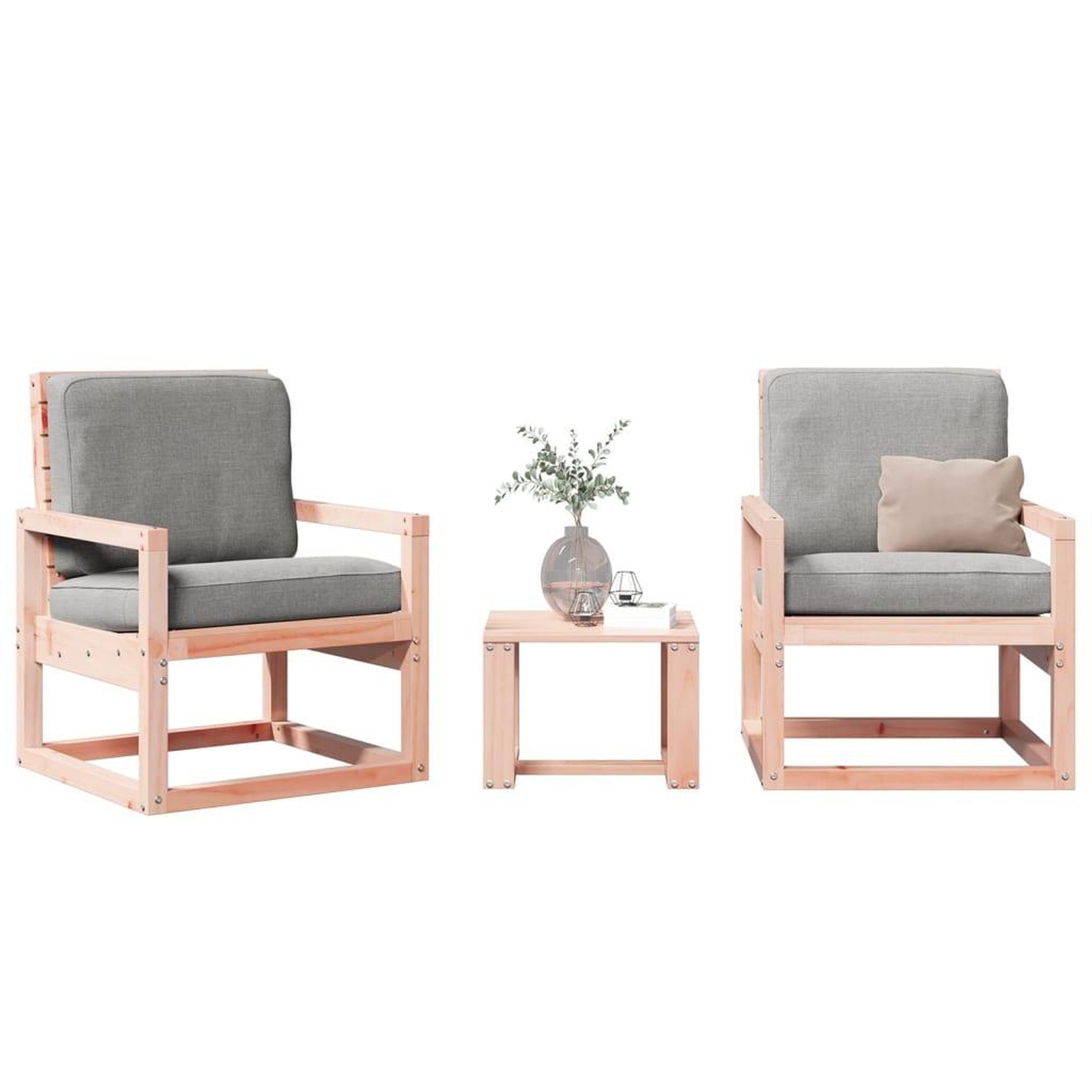 VIDAXL Salon de jardin 3 pcs bois massif douglas