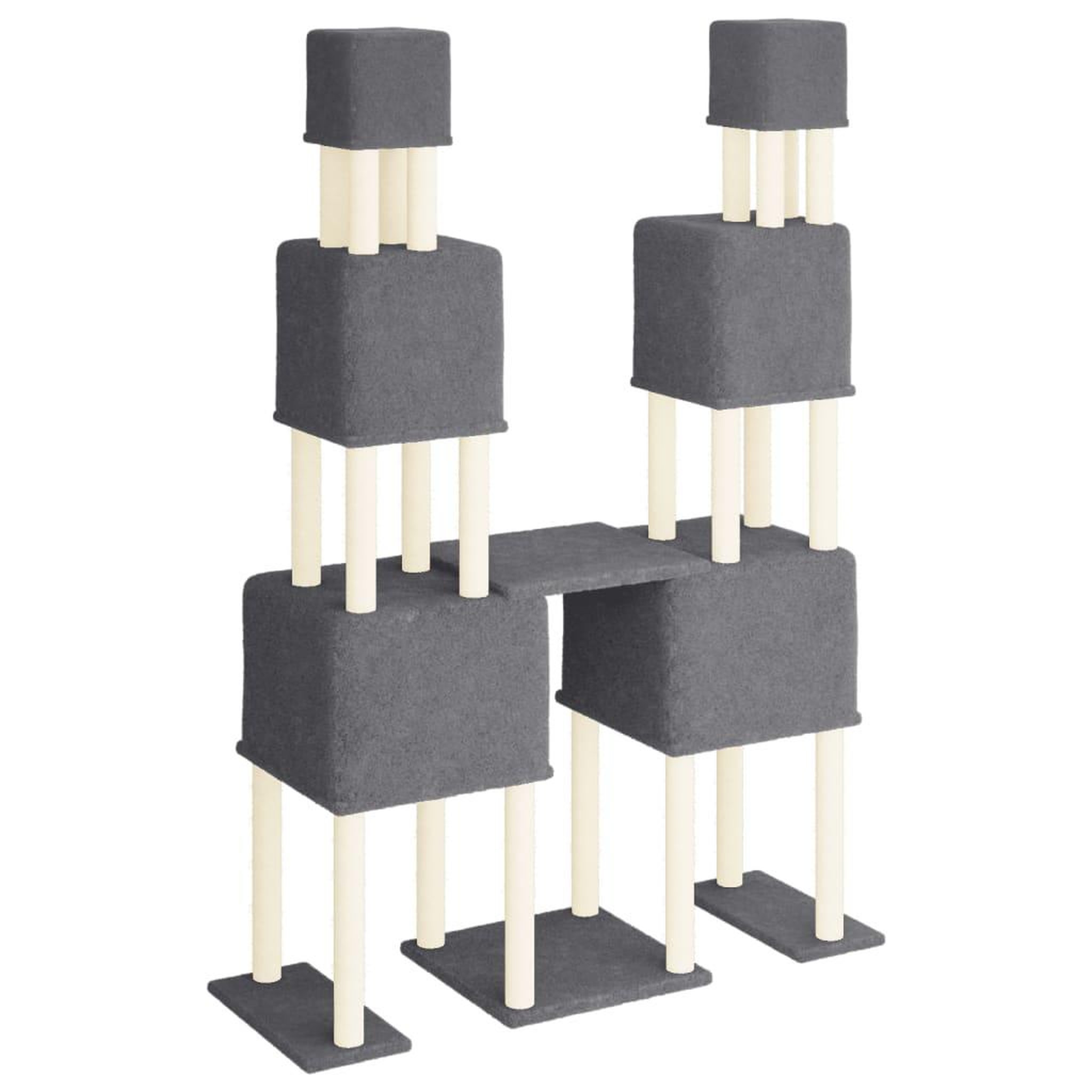 Voir la diapositive 5 : VIDAXL Arbre a chat avec griffoirs en sisal Gris fonce 199 cm