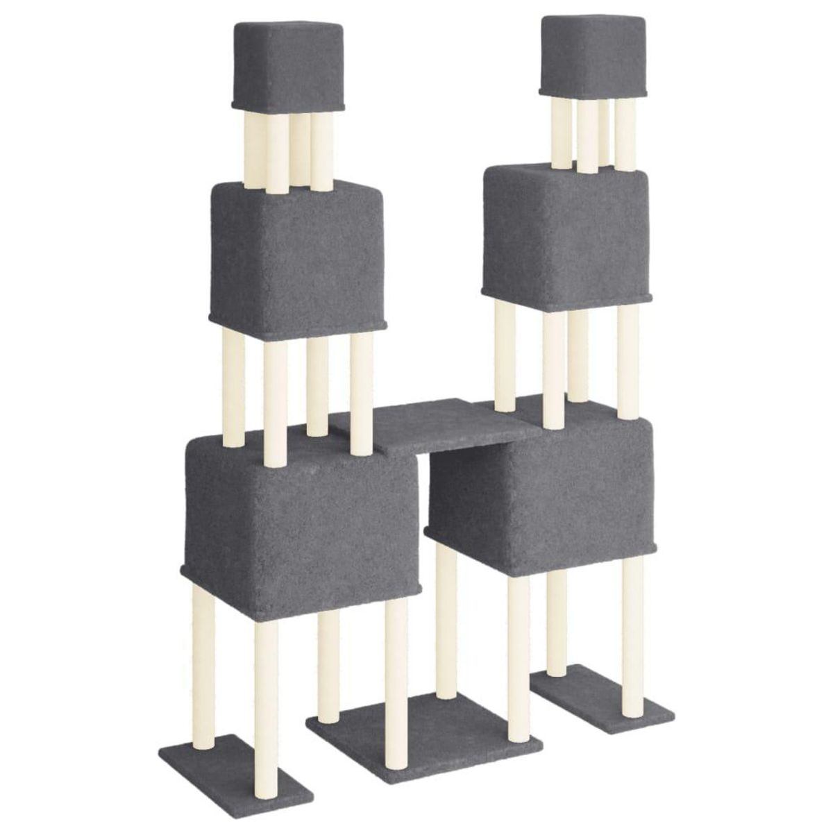 VIDAXL Arbre a chat avec griffoirs en sisal Gris fonce 199 cm