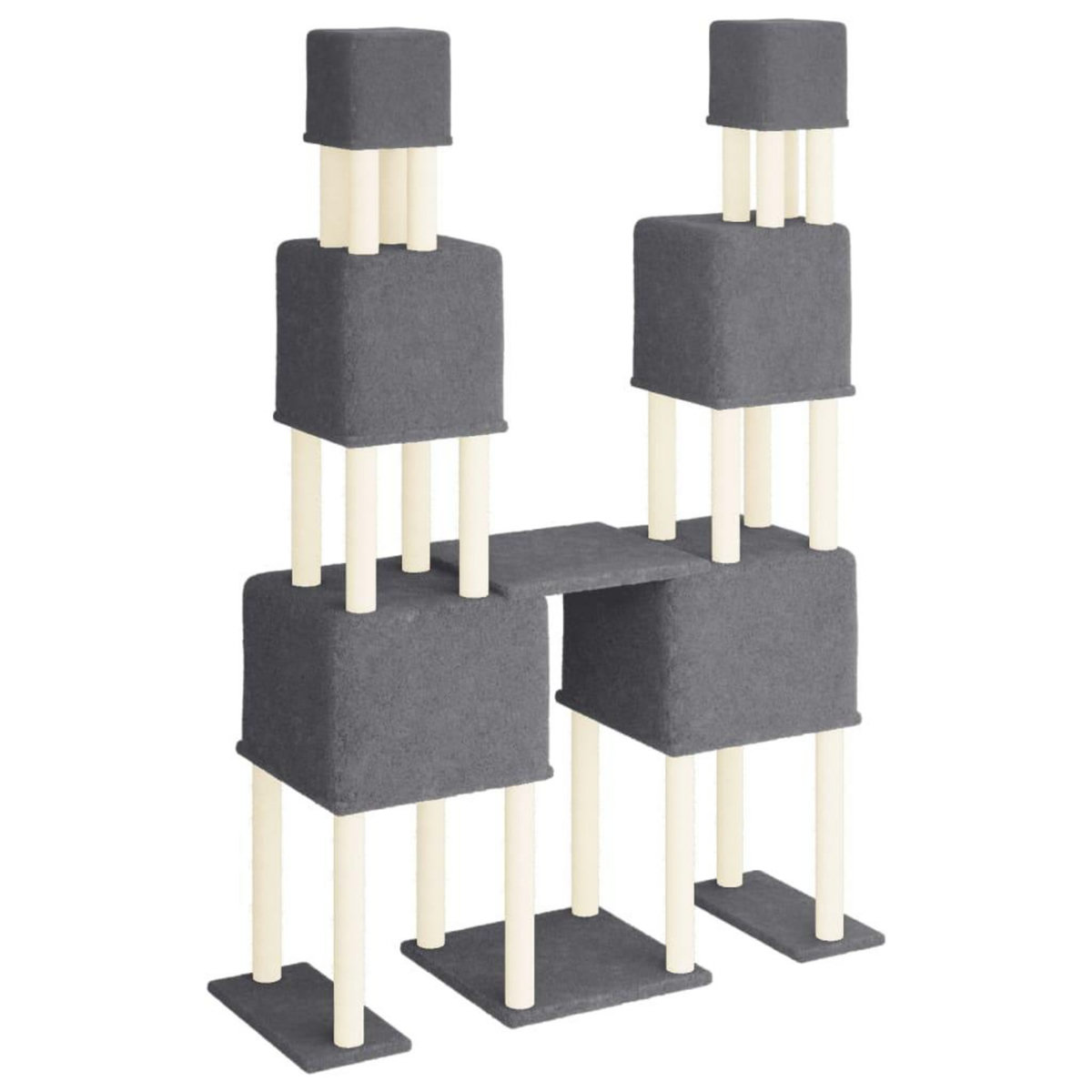 VIDAXL Arbre a chat avec griffoirs en sisal Gris fonce 199 cm