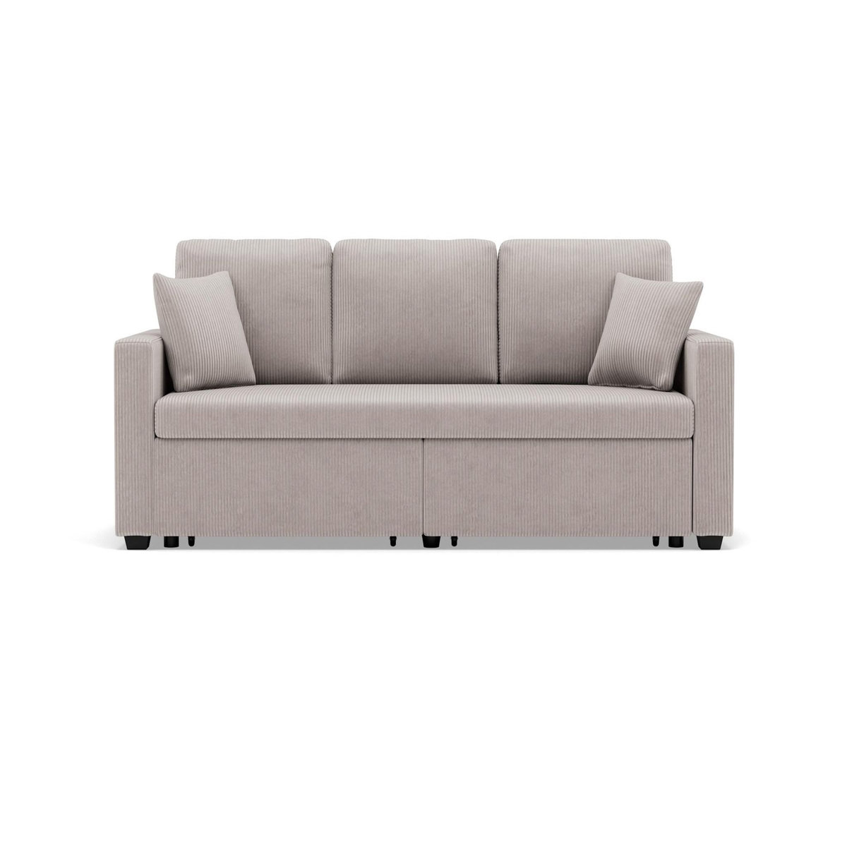 BEST MOBILIER Cyrus - canapé droit 3 places convertible en velours côtelé