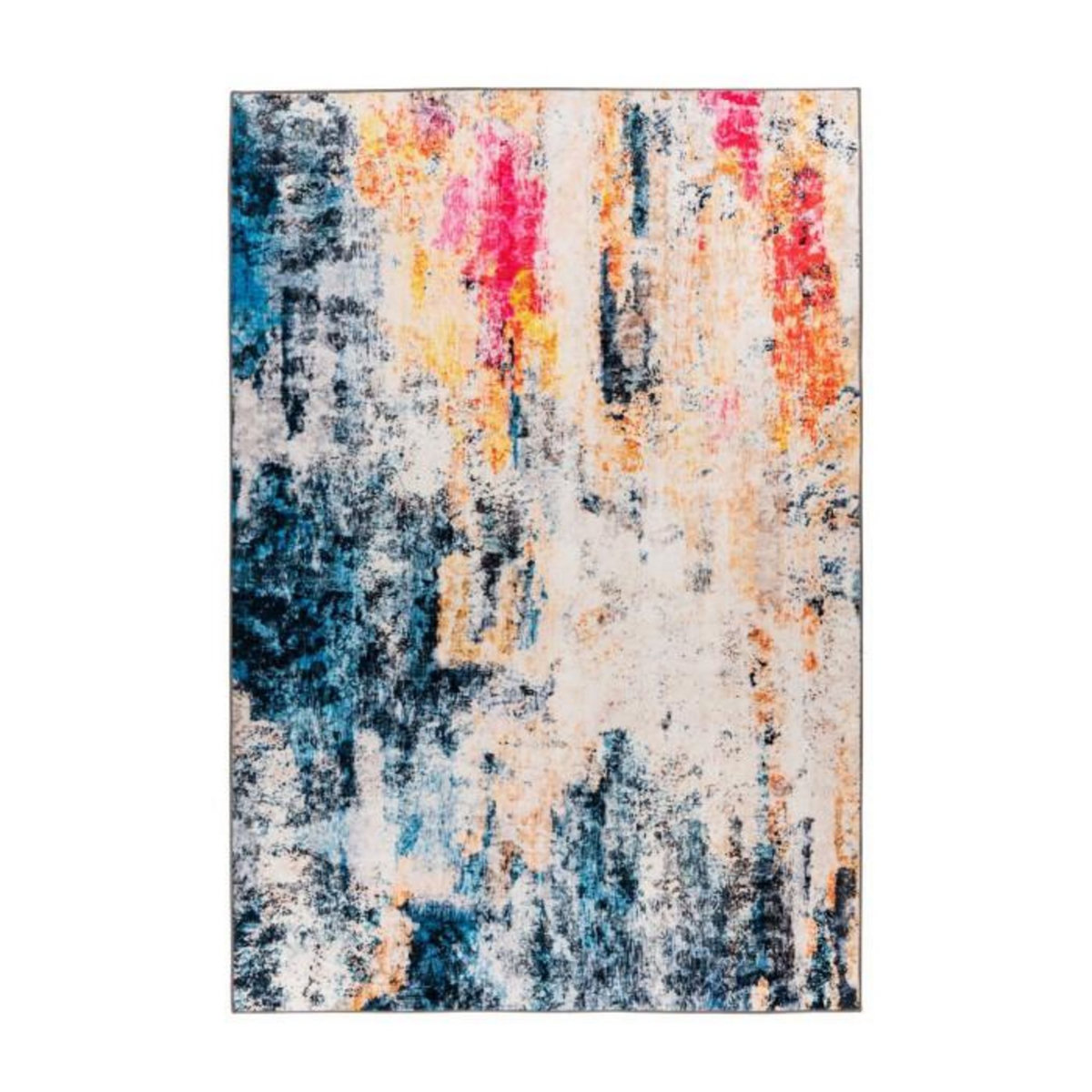 Paris Prix Tapis Tissé Rétro à Poils Courts  Saphira  Multicolore