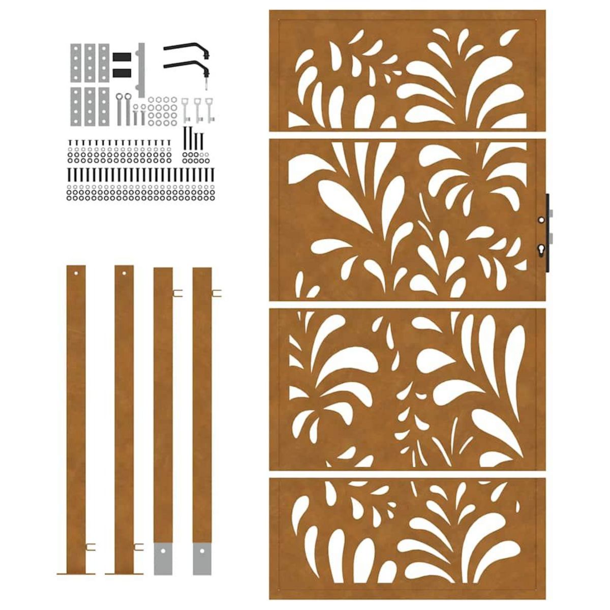 VIDAXL Porte de jardin acier resistant aux intemperies design vagues