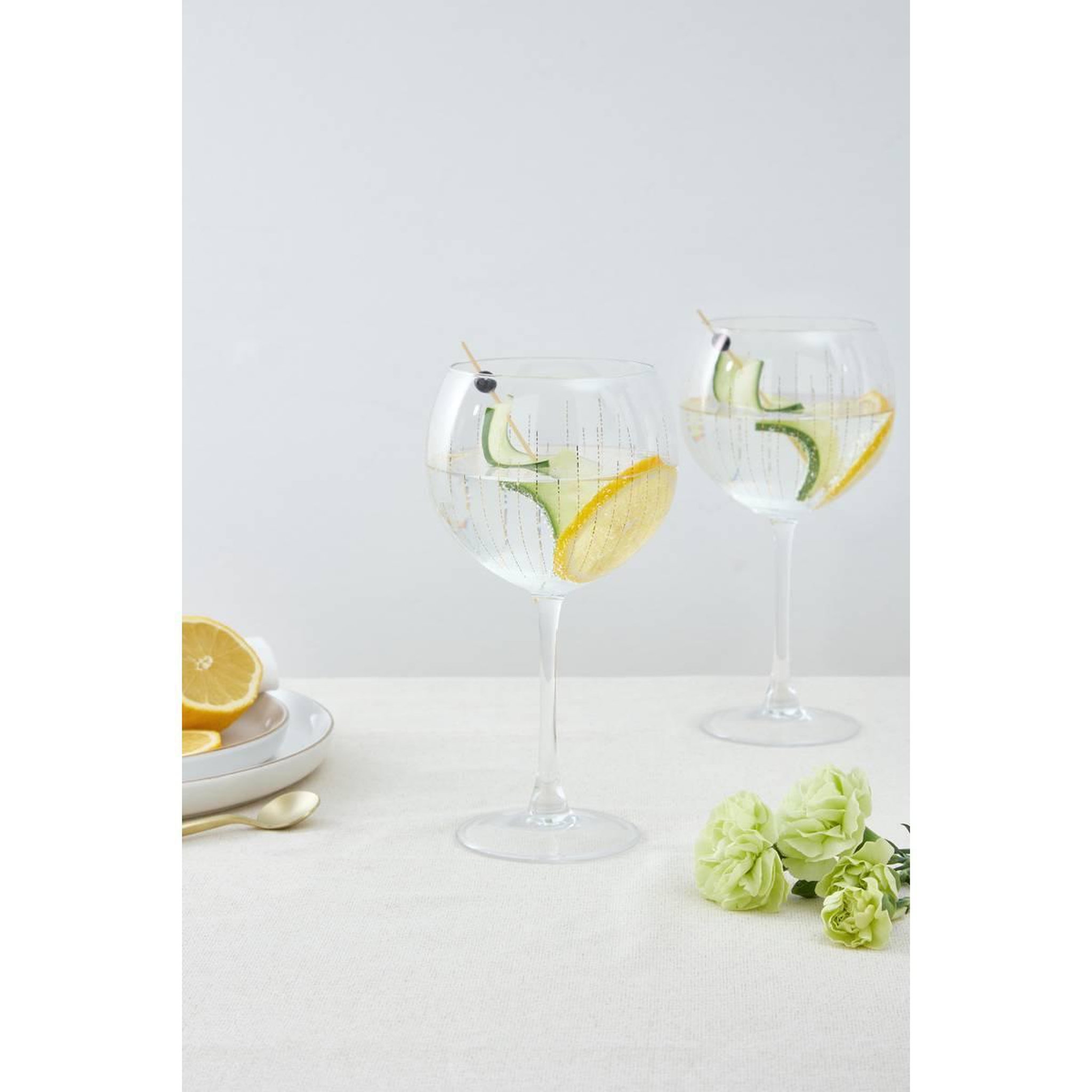 Voir la diapositive 4 : SECRET DE GOURMET Lot de 2 Verres à Gin  Lunis  60cl Doré