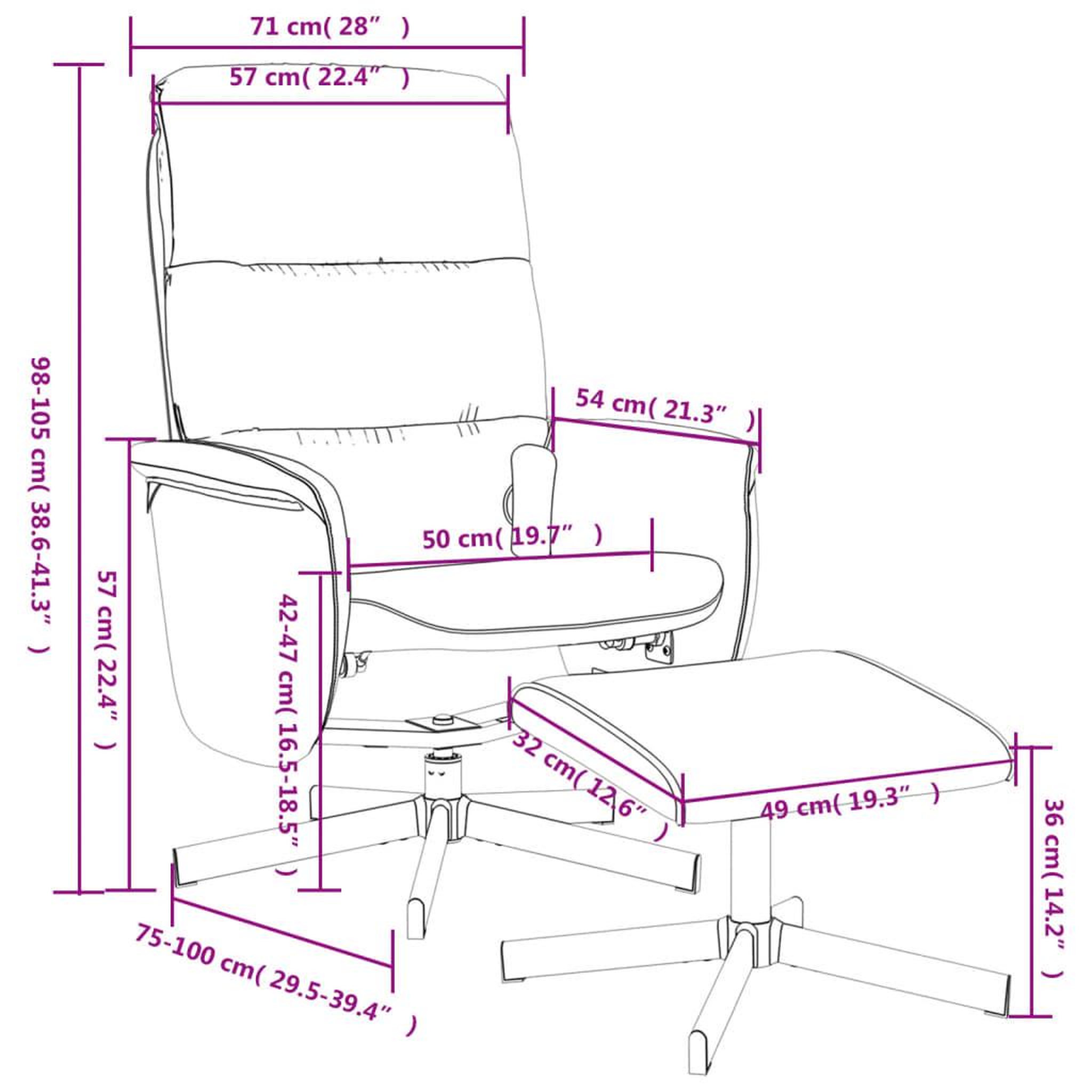 Voir la diapositive 6 : VIDAXL Fauteuil de massage inclinable avec repose-pied noir tissu
