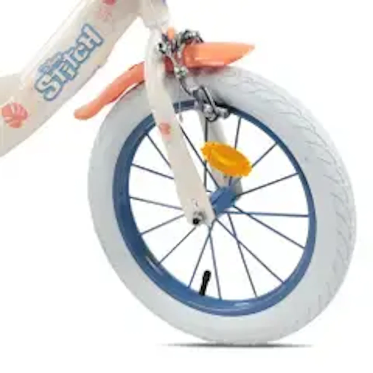 DISNEY Vélo enfant 14'' STITCH / DISNEY pour enfant de 90 cm à 110 cm avec 2 freins, panier, porte poupée avec Casque inclus