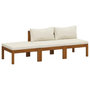 Voir la diapositive 2 : VIDAXL Salon de jardin 3 pcs avec coussin creme Bois d'acacia solide