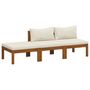 Voir la diapositive 2 : VIDAXL Salon de jardin 3 pcs avec coussin creme Bois d'acacia solide