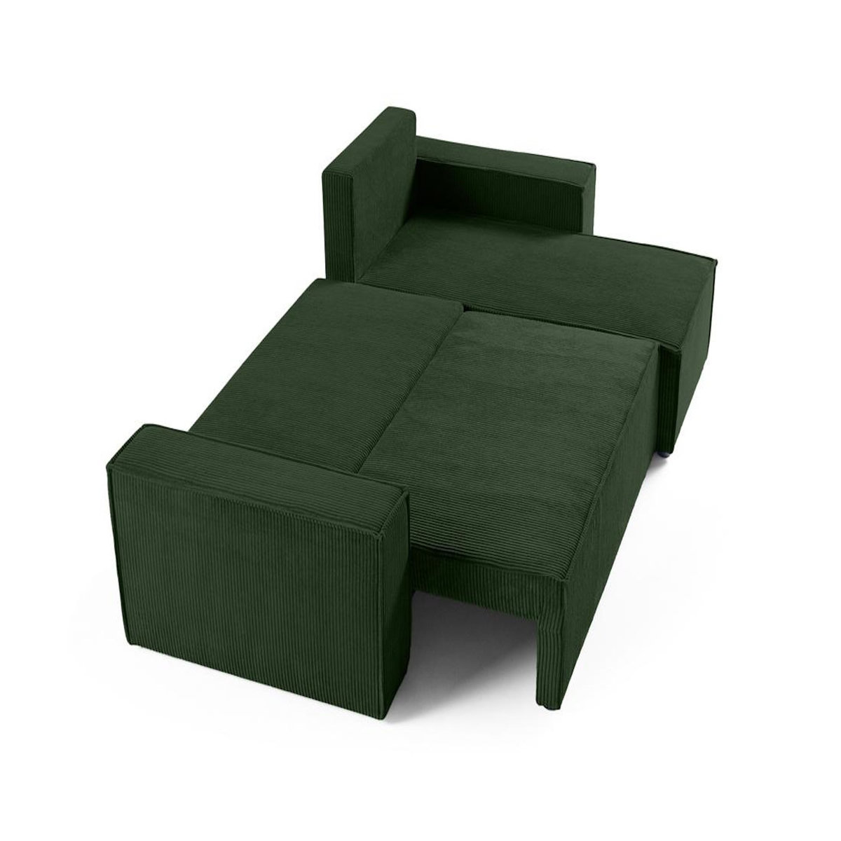 BEST MOBILIER Cezanne - canapé d'angle réversible - 4 places - convertible avec coffre - en velours côtelé