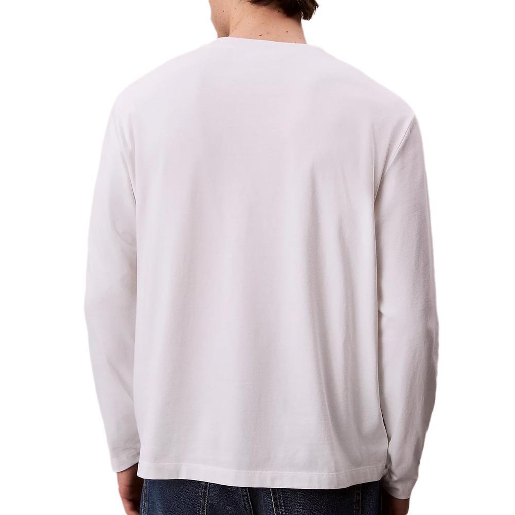 Voir la diapositive 2 : CALVIN KLEIN JEANS T-Shirt Manches Longues Blanc Homme Calvin Klein Jeans Standard